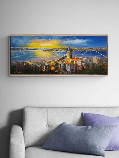 Mavide Kaybolan İstanbul Yağlı Boya Tablosu