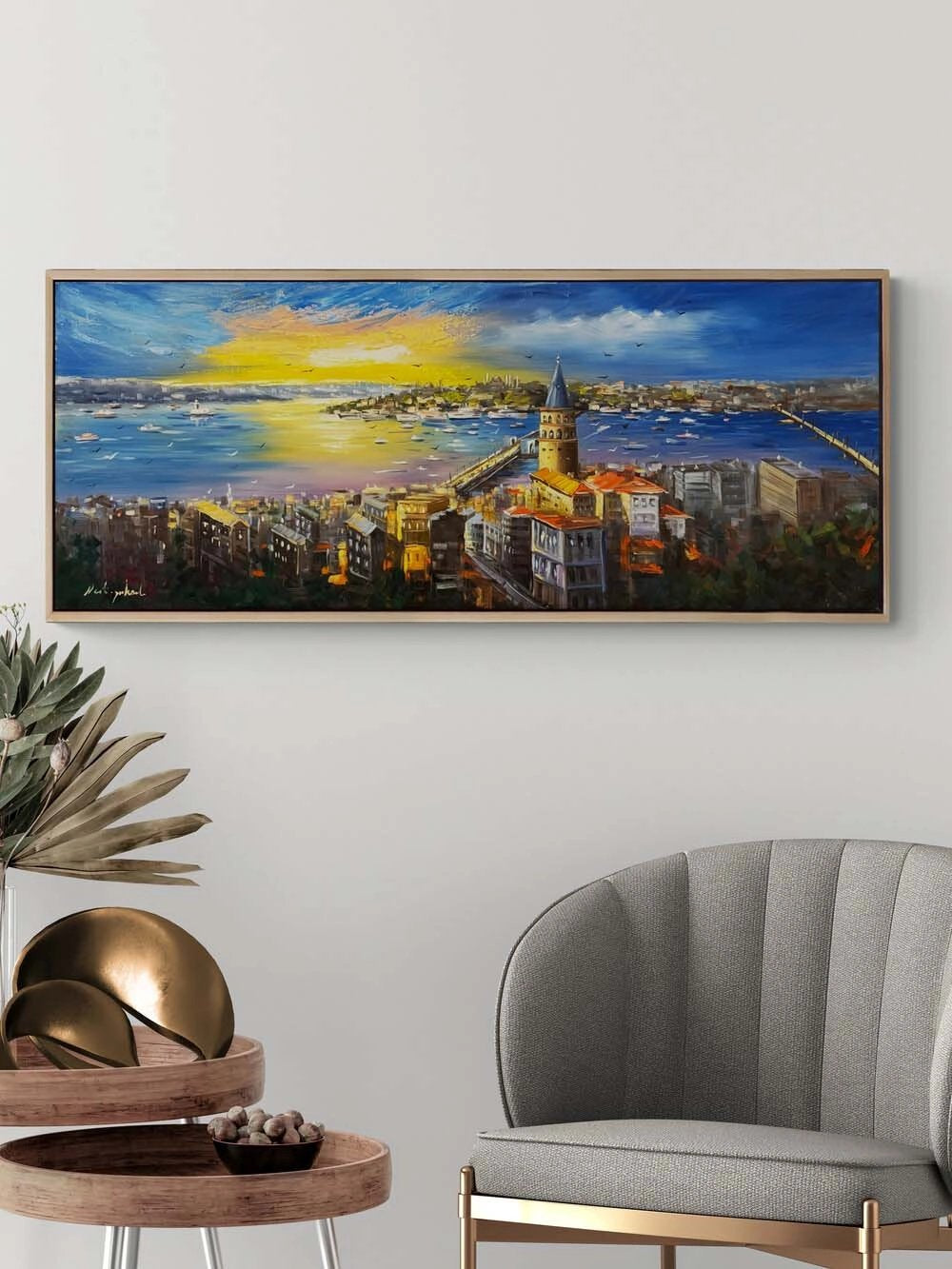 Mavide Kaybolan İstanbul Yağlı Boya Tablosu