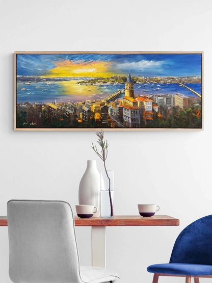 Mavide Kaybolan İstanbul Yağlı Boya Tablosu