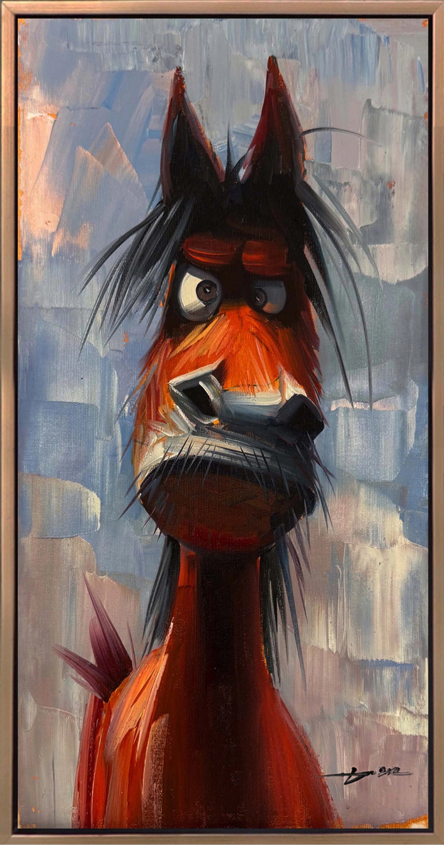 Meraklı At Yağlı Boya Tablosu