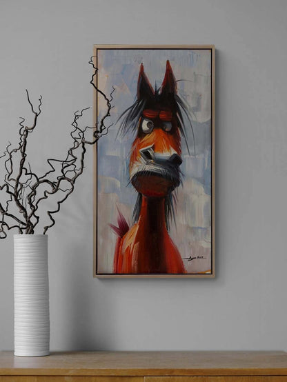 Meraklı At Yağlı Boya Tablosu