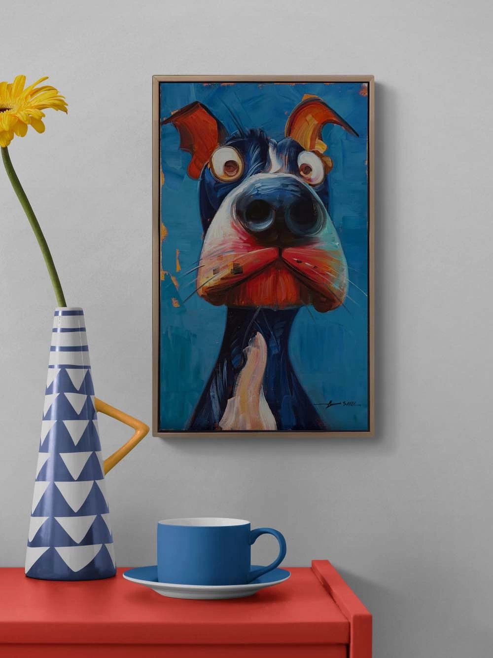 Meraklı Burun Yağlı Boya Tablosu