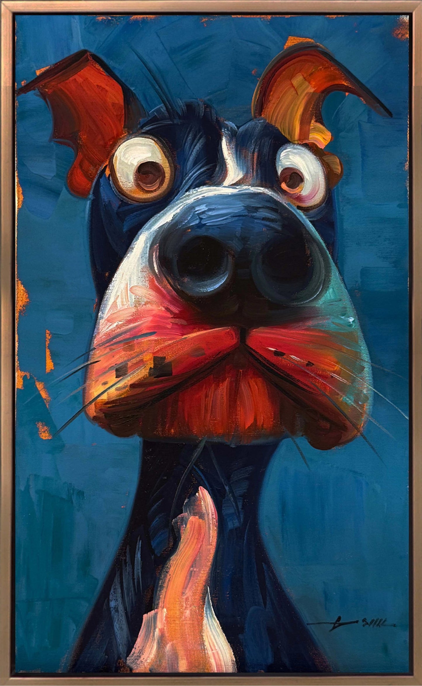 Meraklı Burun Yağlı Boya Tablosu