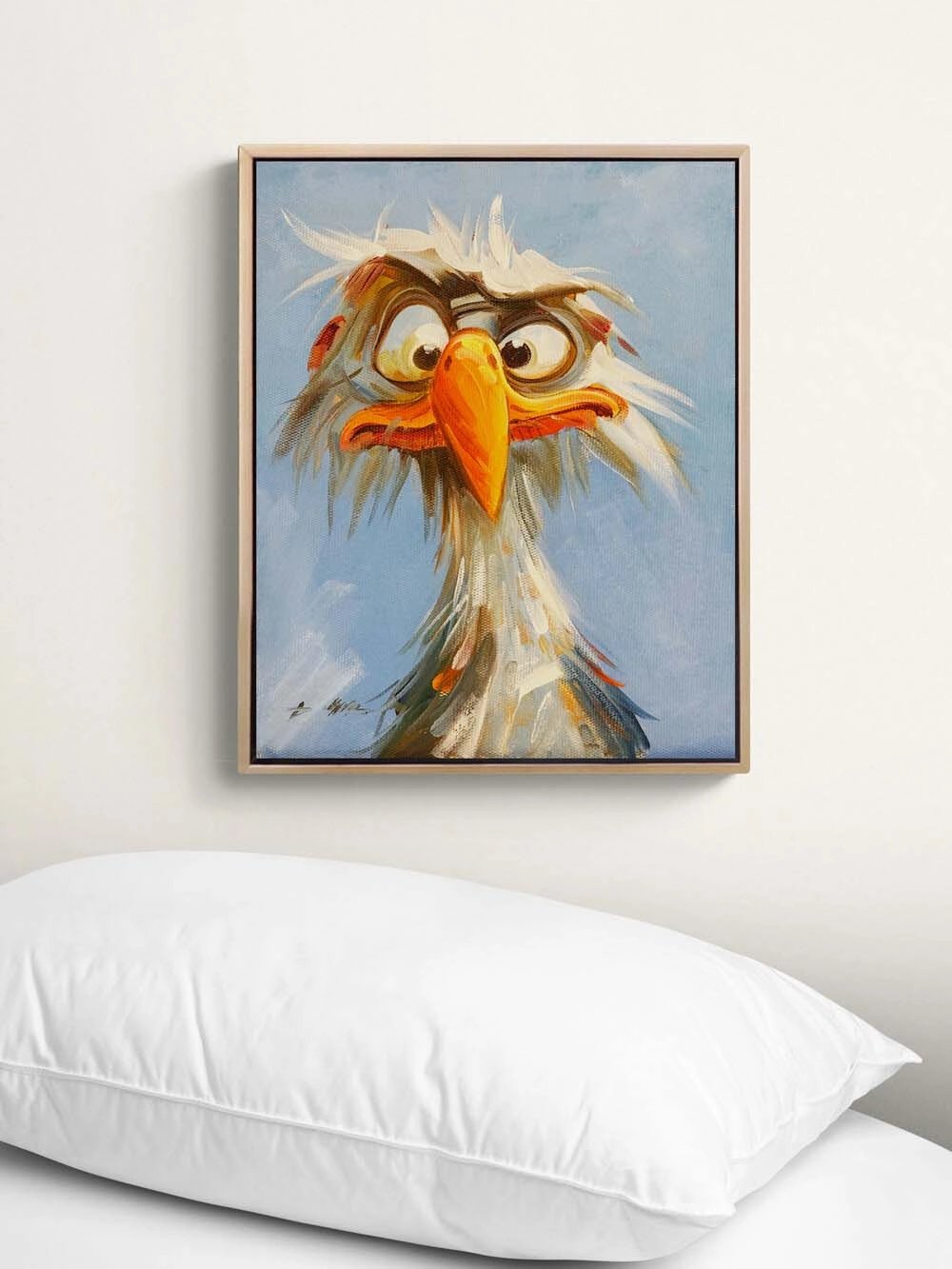 Meraklı Kuş Yağlı Boya Tablosu