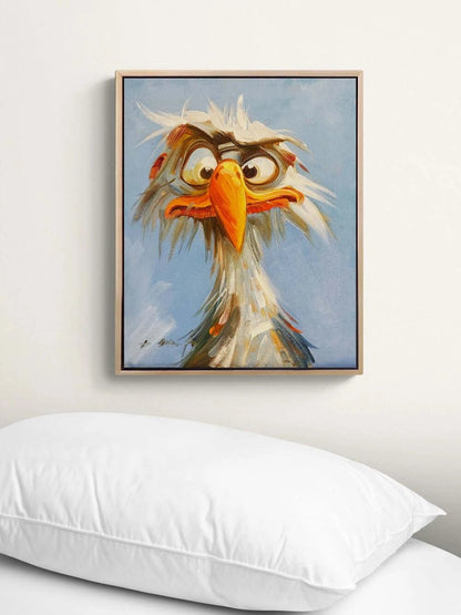 Meraklı Kuş Yağlı Boya Tablosu