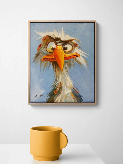 Meraklı Kuş Yağlı Boya Tablosu