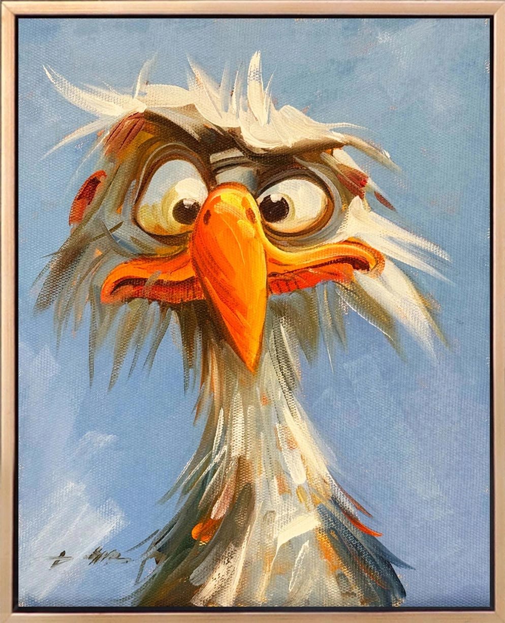 Meraklı Kuş Yağlı Boya Tablosu