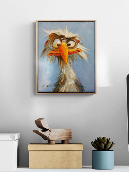 Meraklı Kuş Yağlı Boya Tablosu