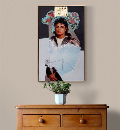 Pop Kralının Portresi Michael Jackson Yağlı Boya Tablosu
