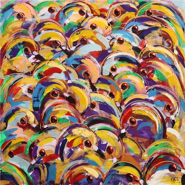 Modern Kompozisyon Yağlı Boya Tablosu