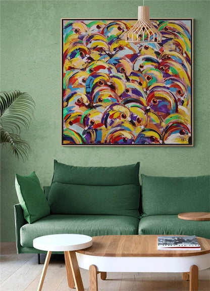 Modern Kompozisyon Yağlı Boya Tablosu