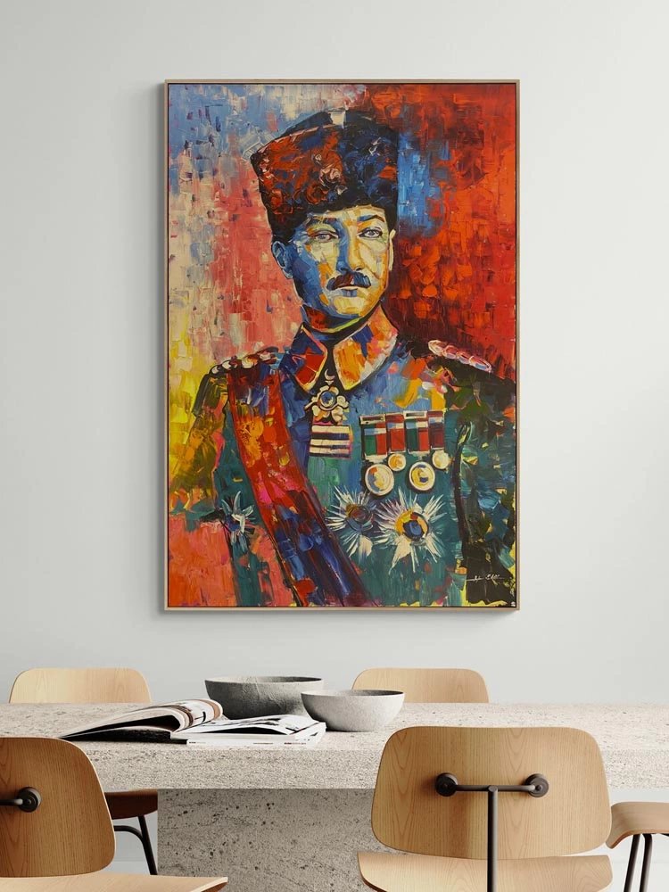 Modern Mustafa Kemal Yağlı Boya Tablosu