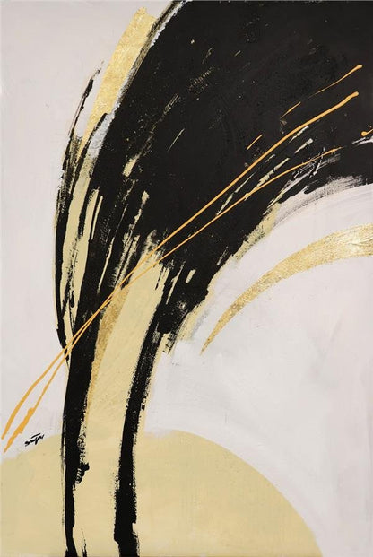 Soyuta Modern Siyah Yağlı Boya Tablosu