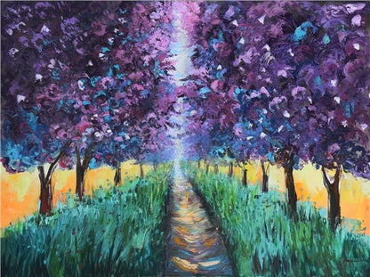 Mor Orman Yağlı Boya Tablosu