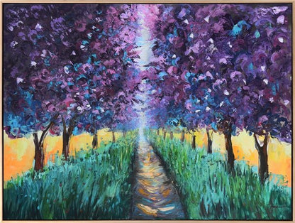 Mor Orman Yağlı Boya Tablosu