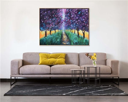 Mor Orman Yağlı Boya Tablosu