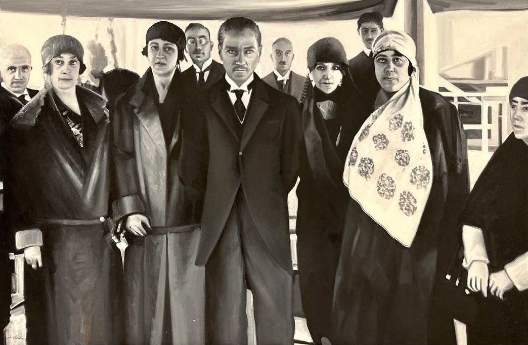 Mustafa Kemal Türk Kadın Birliği Üyeleriyle(1924) Yağlı Boya Tablosu