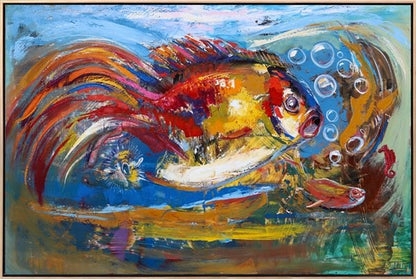 Mutlu Balık Yağlı Boya Tablosu