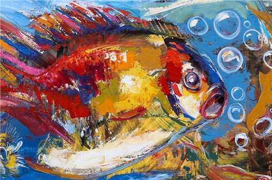 Mutlu Balık Yağlı Boya Tablosu
