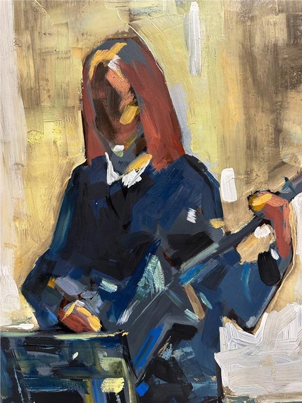 Müzik Dersi Zamanı Yağlı Boya Tablosu