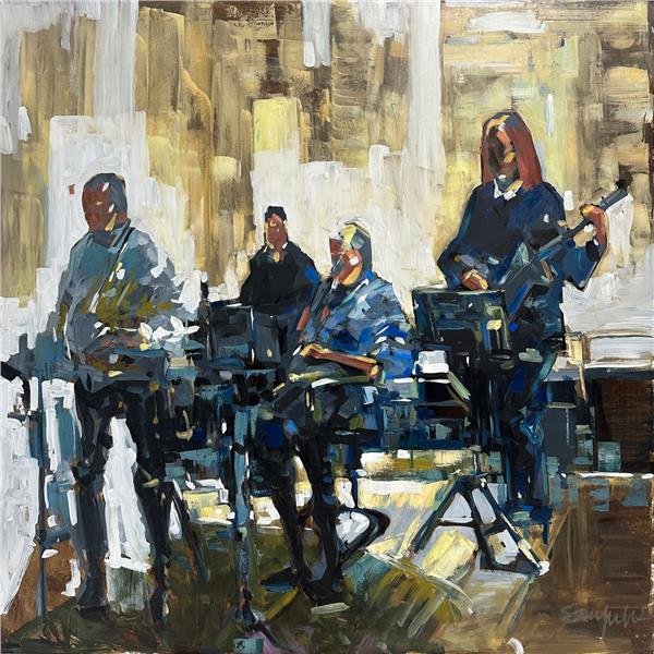 Müzik Dersi Zamanı Yağlı Boya Tablosu