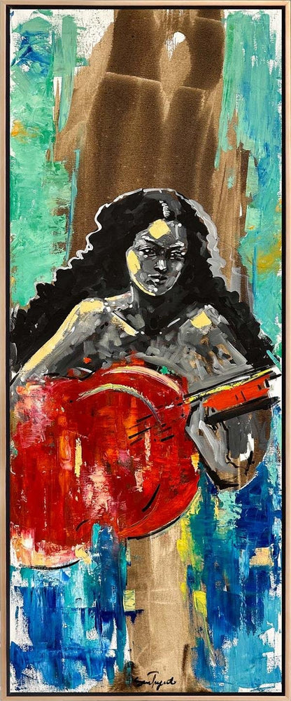 Gitaristin Duygusal Akorları Yağlı Boya Tablosu