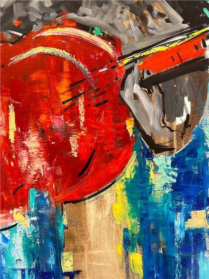 Gitaristin Duygusal Akorları Yağlı Boya Tablosu