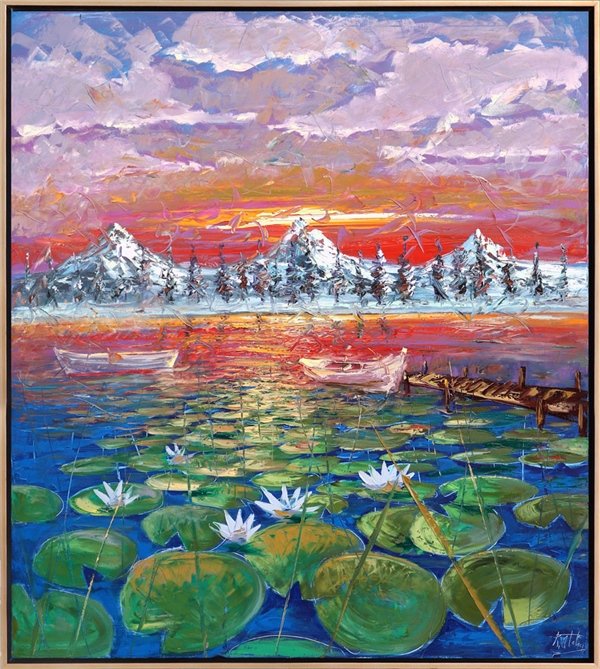 Su Güzeli Nilüferler Yağlı Boya Tablosu