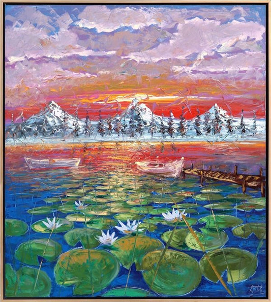 Su Güzeli Nilüferler Yağlı Boya Tablosu