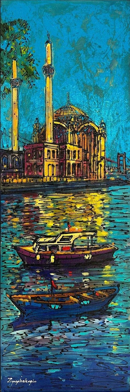 Ortaköy Camii ve Boğaz Yağlı Boya Tablosu