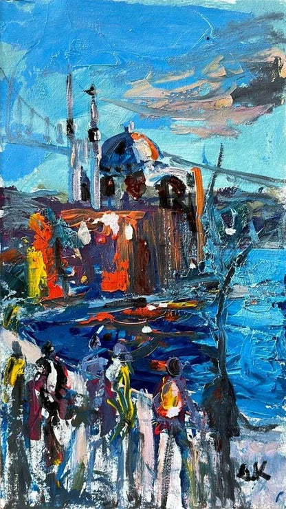 Ortaköy'de Bir Gün Yağlı Boya Tablosu