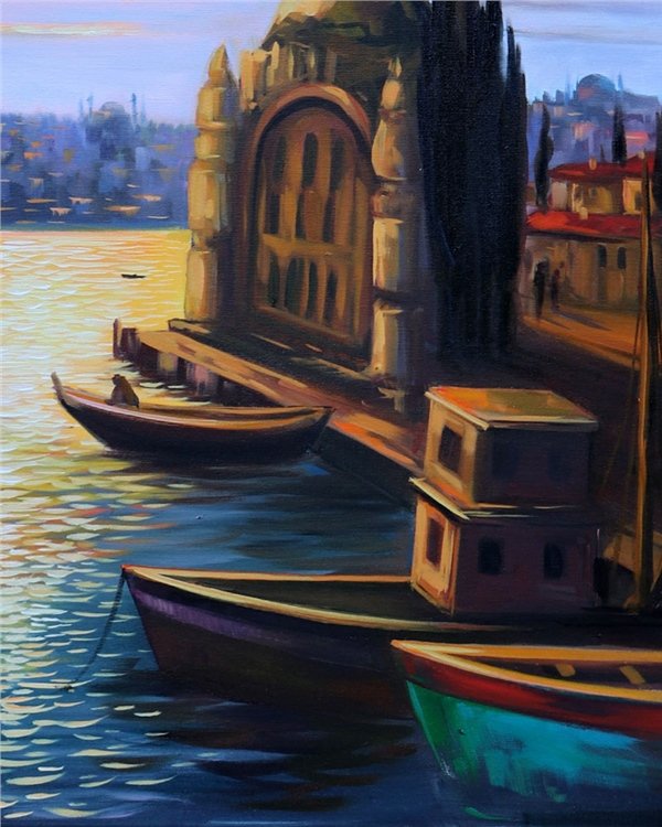 Boğaz Manzaralı Ortaköy Cami Yağlı Boya Tablosu