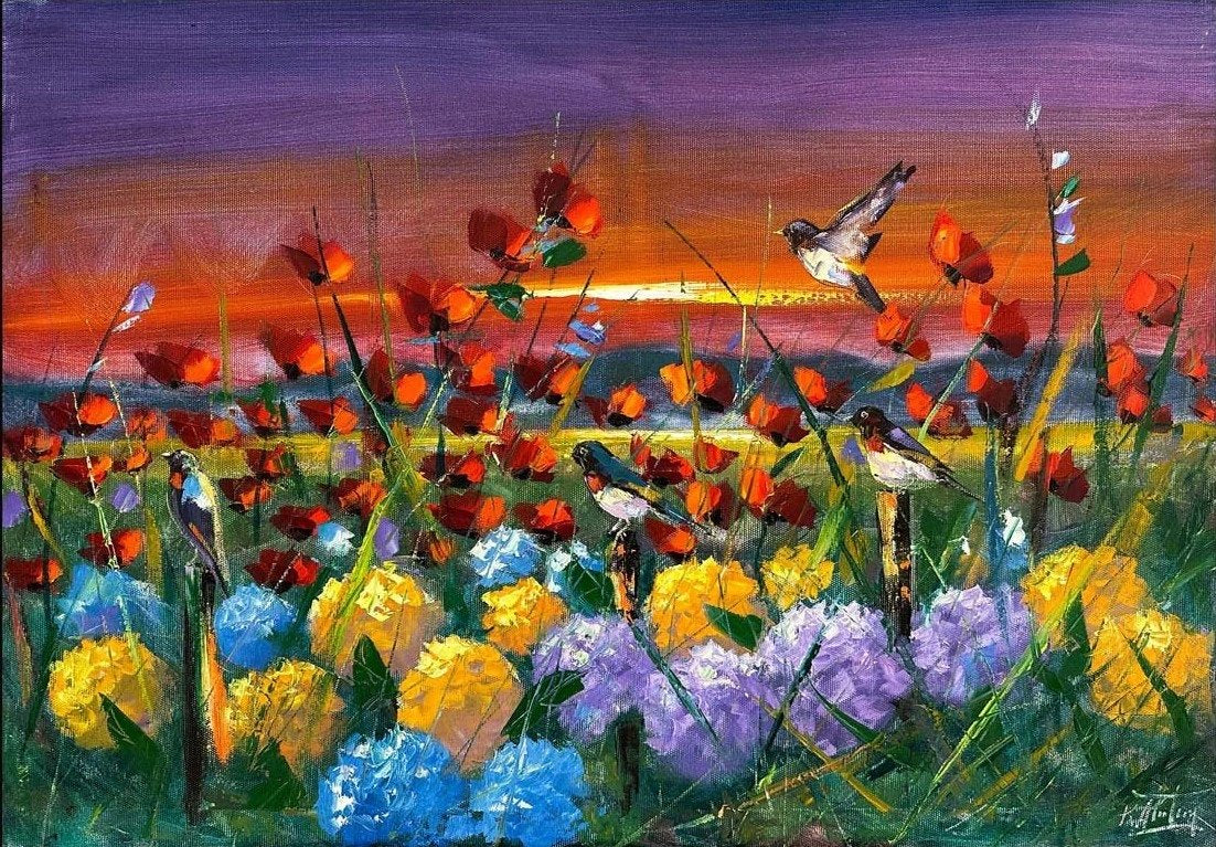 Ortancalar ve Gelincikler Yağlı Boya Tablosu