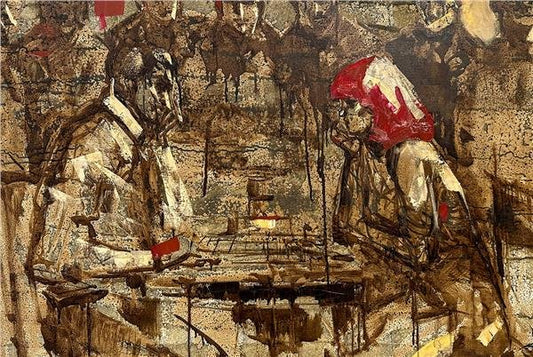 Masanın Gizemli Hikayesi Yağlı Boya Tablosu