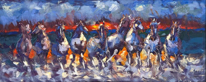 Özgür Yılkı Atları Yağlı Boya Tablosu