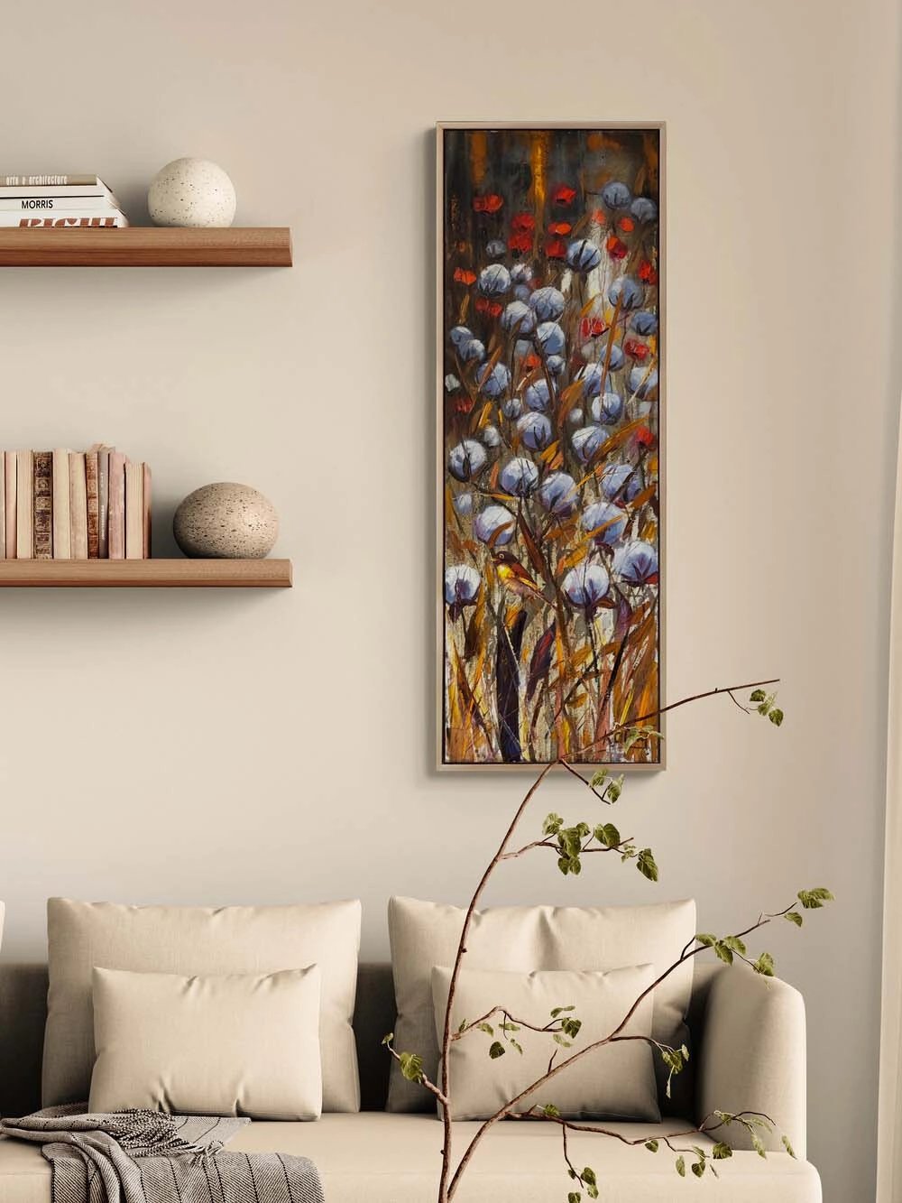 Pamuk Tarlasında Sessizlik Yağlı Boya Tablosu