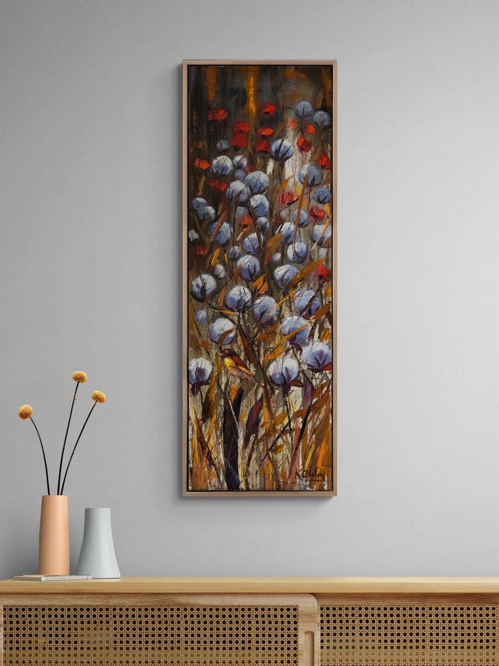 Pamuk Tarlasında Sessizlik Yağlı Boya Tablosu