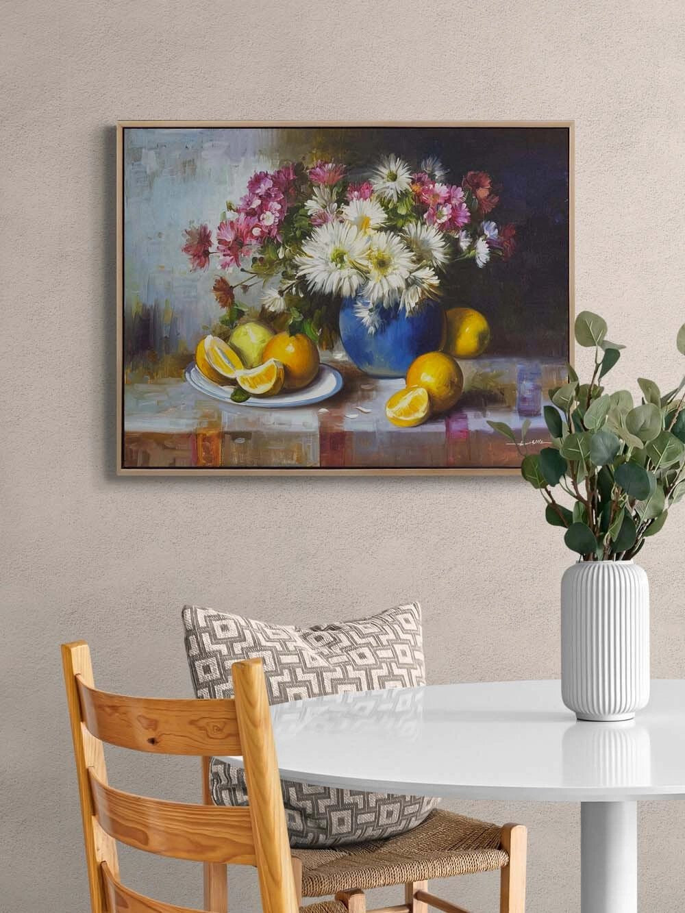 Papatyalar ve Portakal Kokusu Yağlı Boya Tablosu