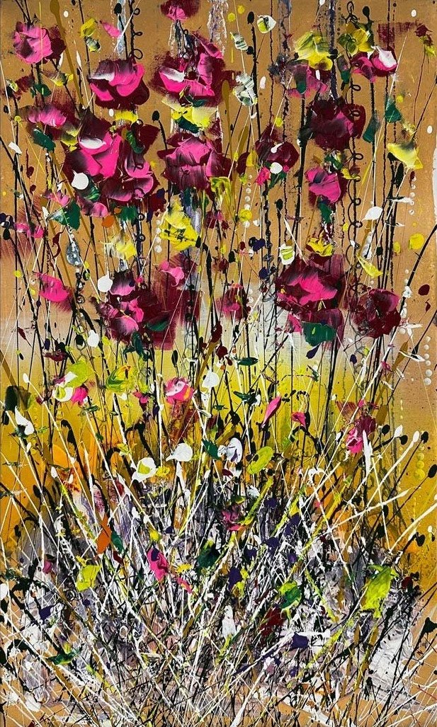 Parlak Tonların Çarpışması Yağlı Boya Tablosu