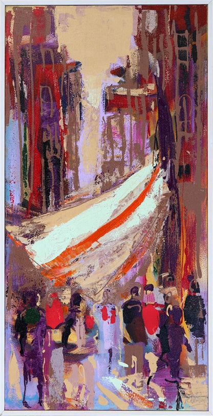 Pazar Sokağı Yağlı Boya Tablosu