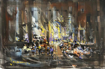 Pazarda Zaman Yağlı Boya Tablosu