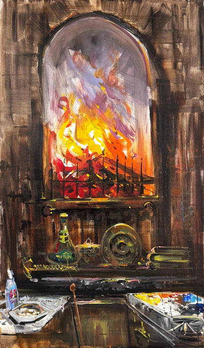 Pencere Önünde Gün Yağlı Boya Tablosu