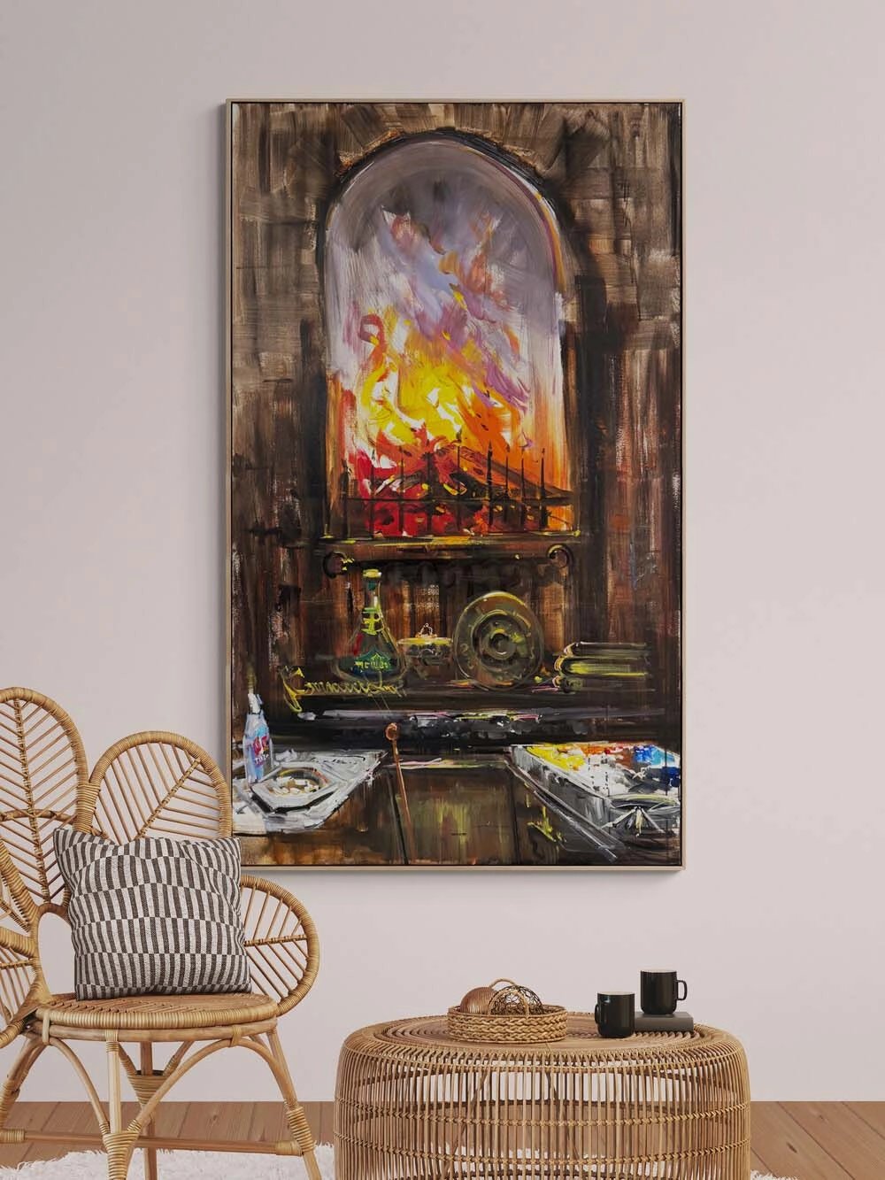 Pencere Önünde Gün Yağlı Boya Tablosu