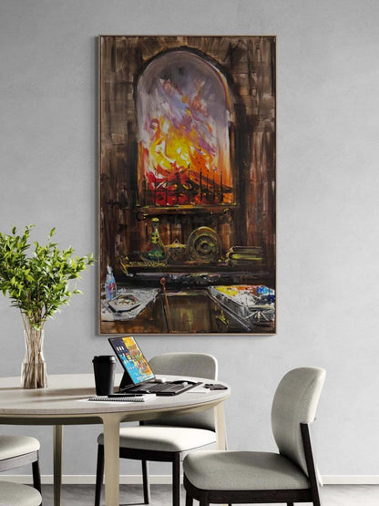 Pencere Önünde Gün Yağlı Boya Tablosu