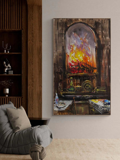 Pencere Önünde Gün Yağlı Boya Tablosu