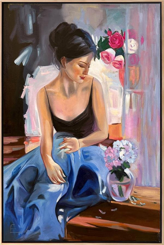 Pencere Önünde Yağlı Boya Tablosu