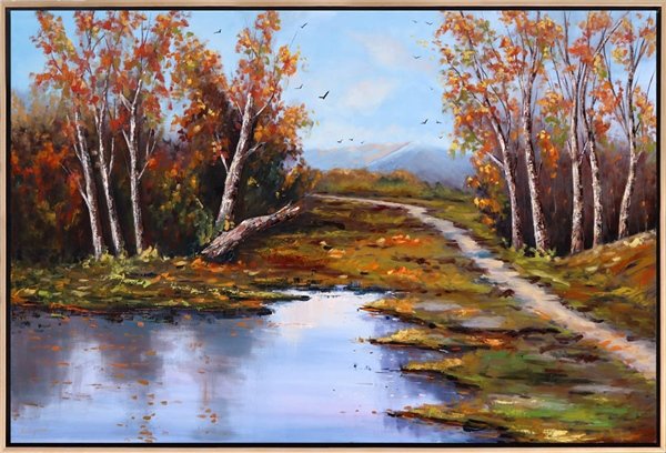 Ormanın Güz Yankısı Yağlı Boya Tablosu