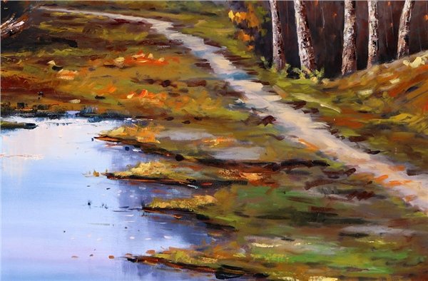 Ormanın Güz Yankısı Yağlı Boya Tablosu