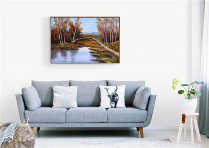 Ormanın Güz Yankısı Yağlı Boya Tablosu