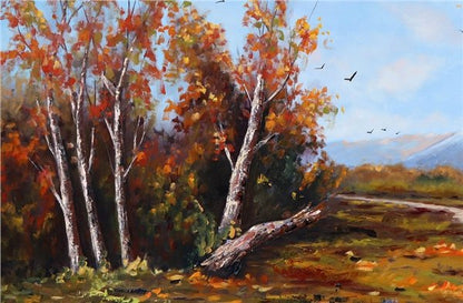 Ormanın Güz Yankısı Yağlı Boya Tablosu